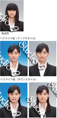 証明写真　ヘアメイク