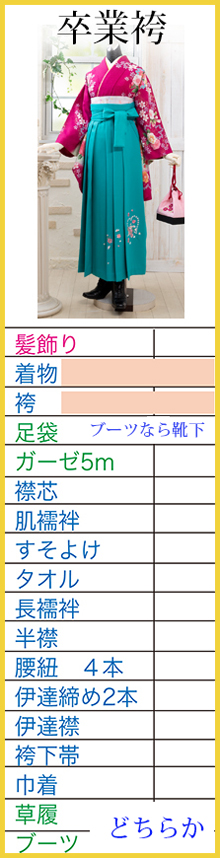 卒業式　袴　必要な小物